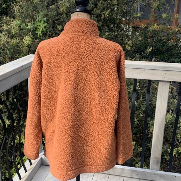 Aerie cloud Sherpa oversized pullover sweatshirt brown tan snap fleece brown M - Picture 2 of 15
